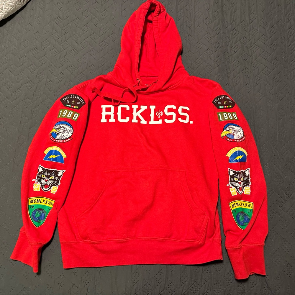 Young & Reckless LA red hoodie, size small